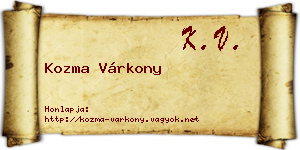 Kozma Várkony névjegykártya